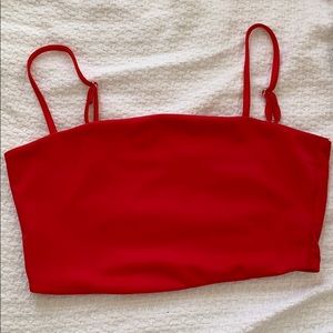 Never before worn red crop top size small